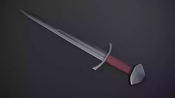 Arming Sword Low-poly 3D model