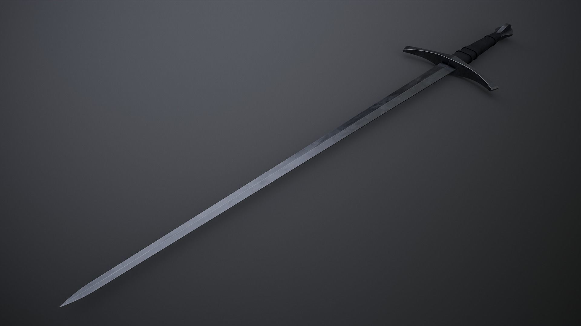 Longsword Low-poly 3D model_2