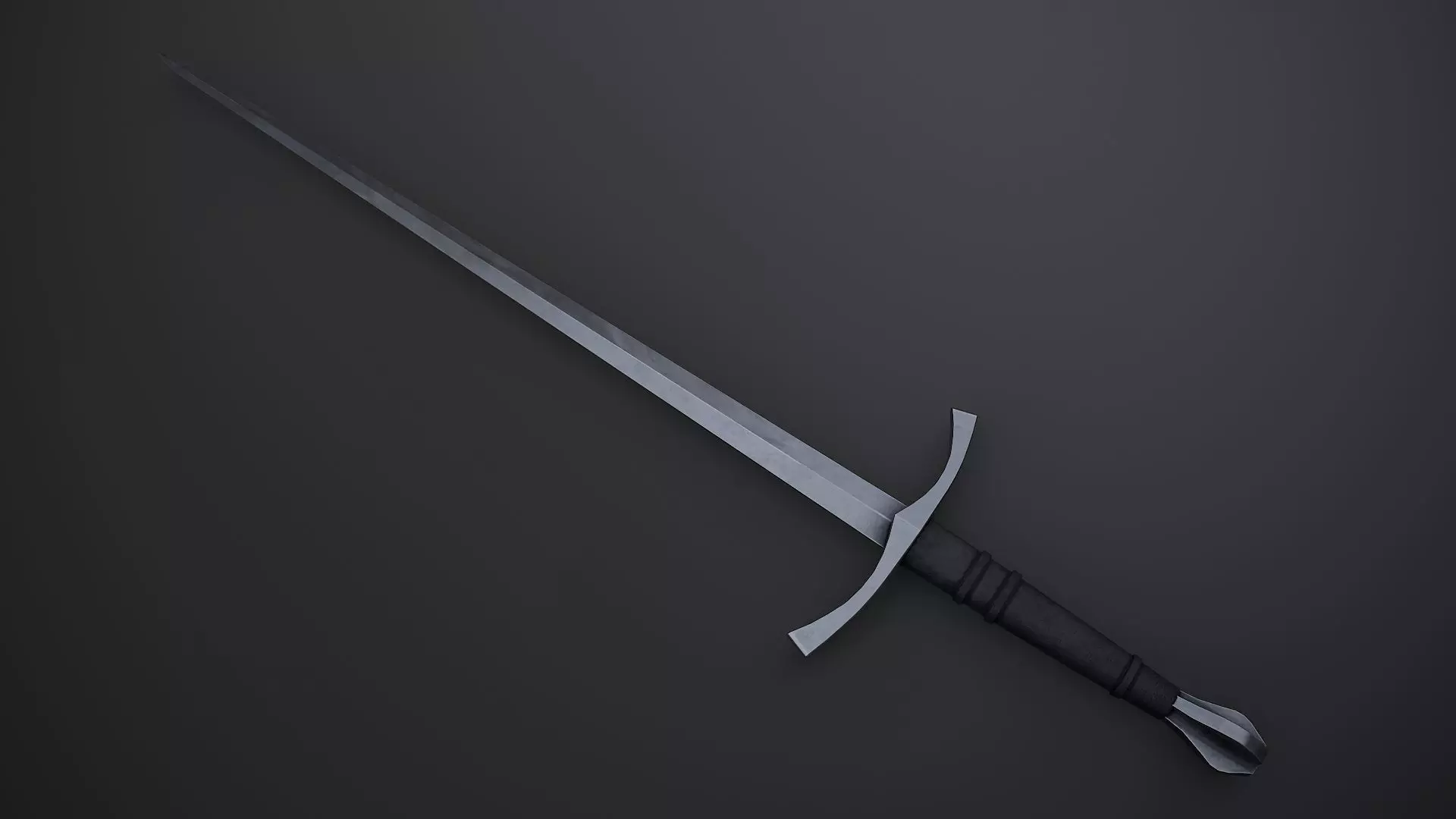 Longsword Low-poly 3D model_0
