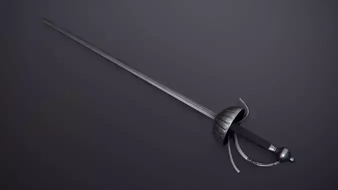 Rapier Sword Low-poly 3D model