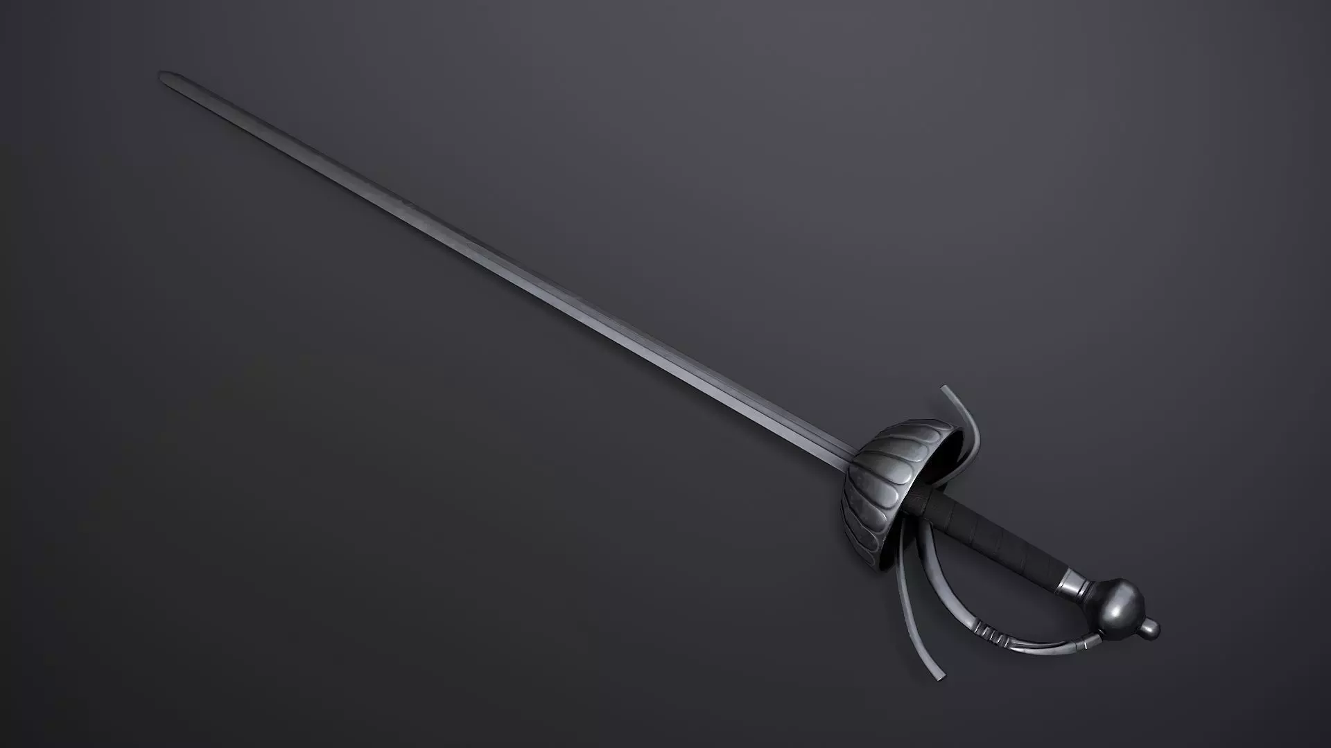 Rapier Sword Low-poly 3D model_0
