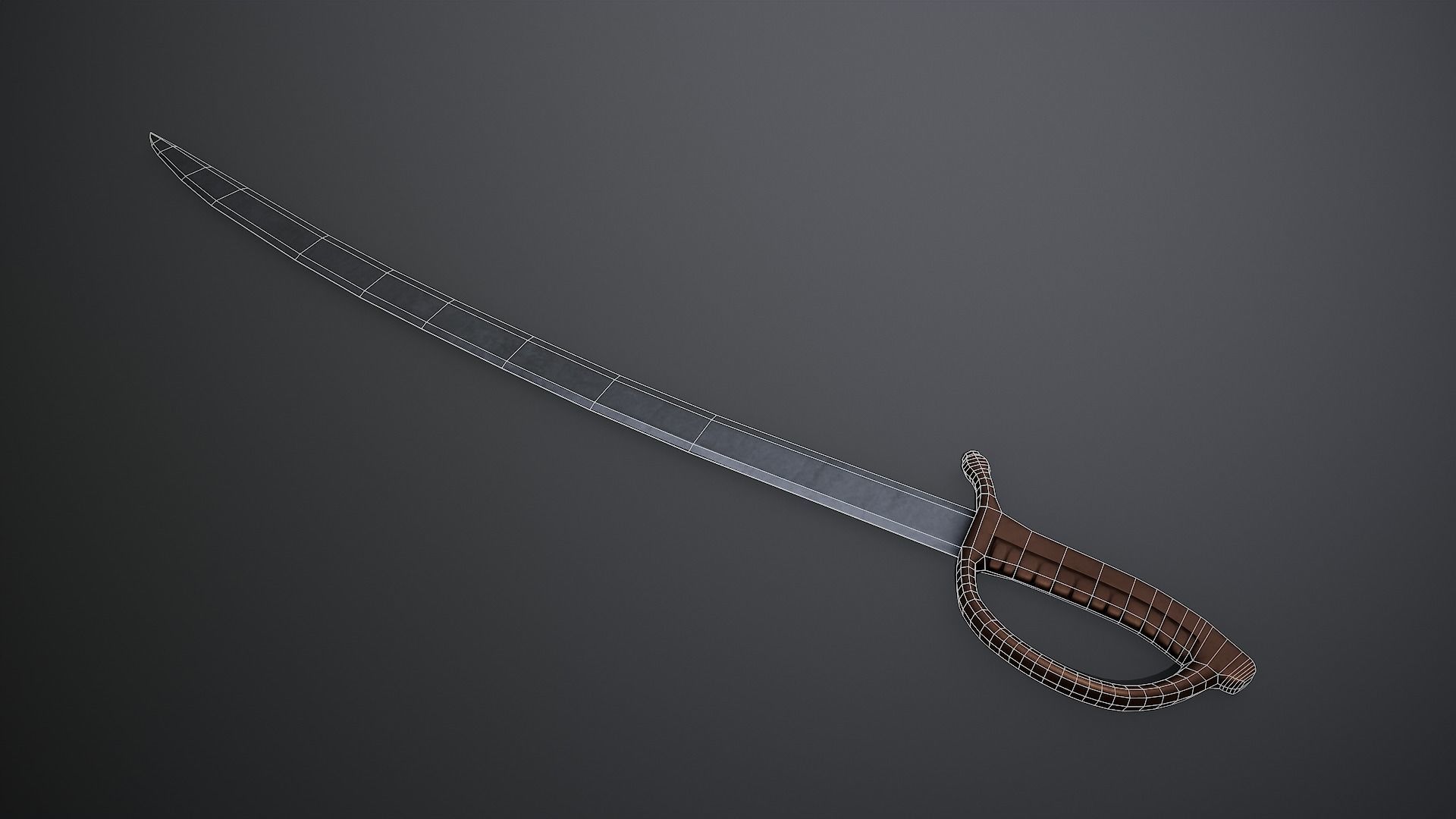Saber sword Low-poly 3D model_1