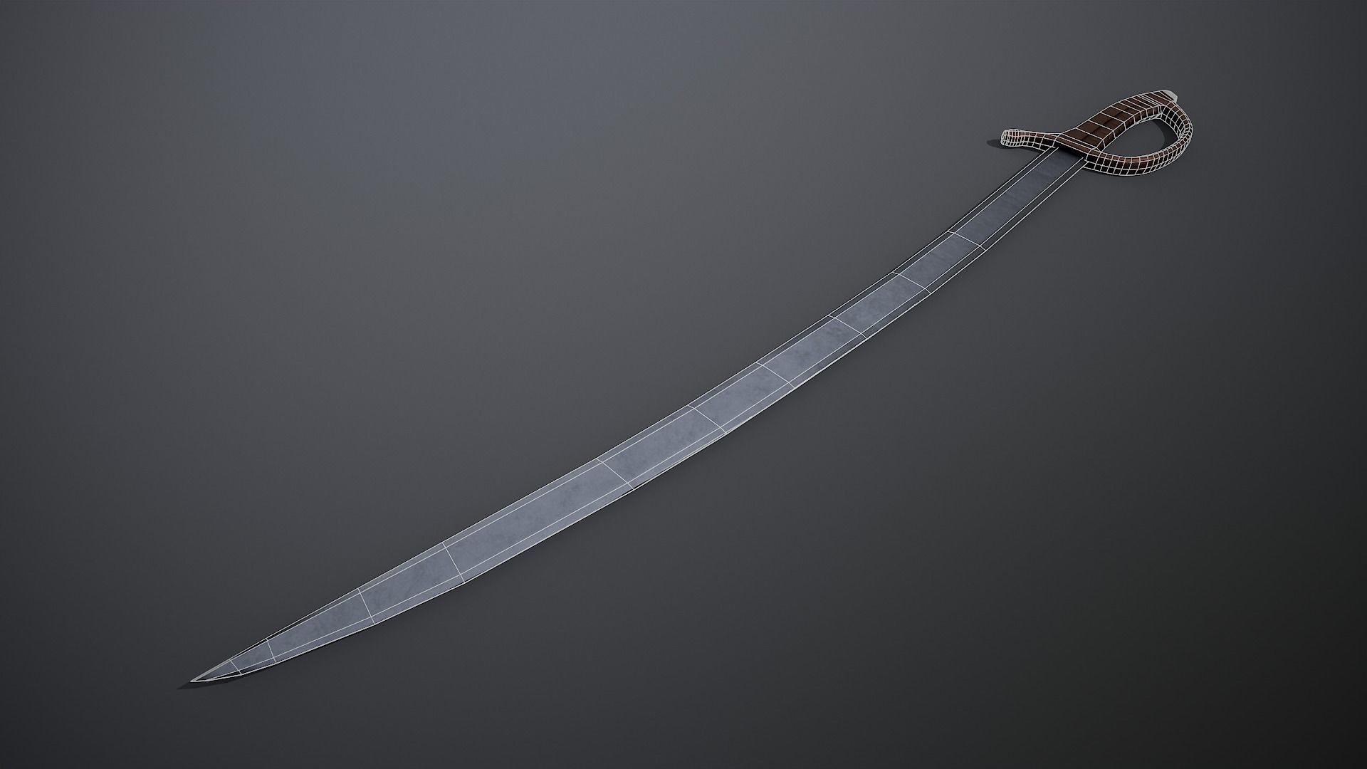 Saber sword Low-poly 3D model_3