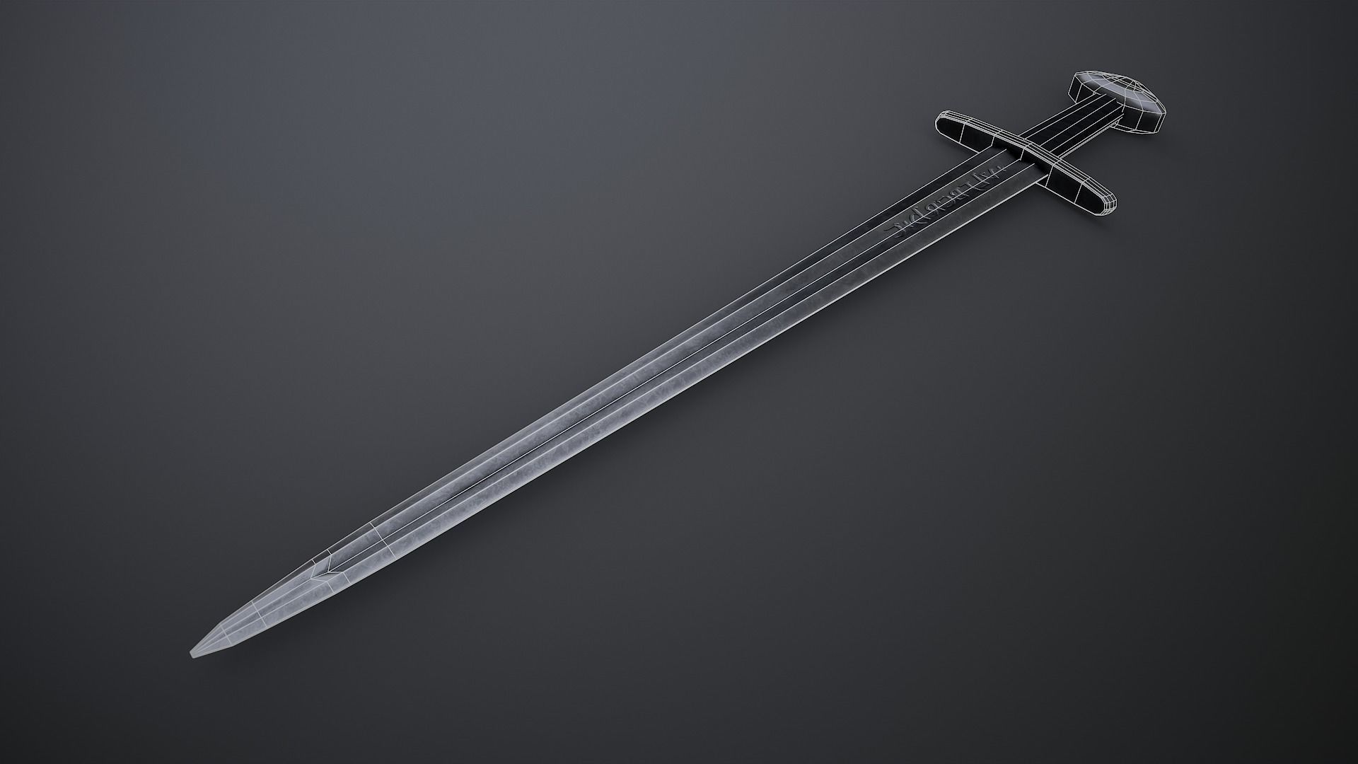 Ulfberht sword Low-poly 3D model_3