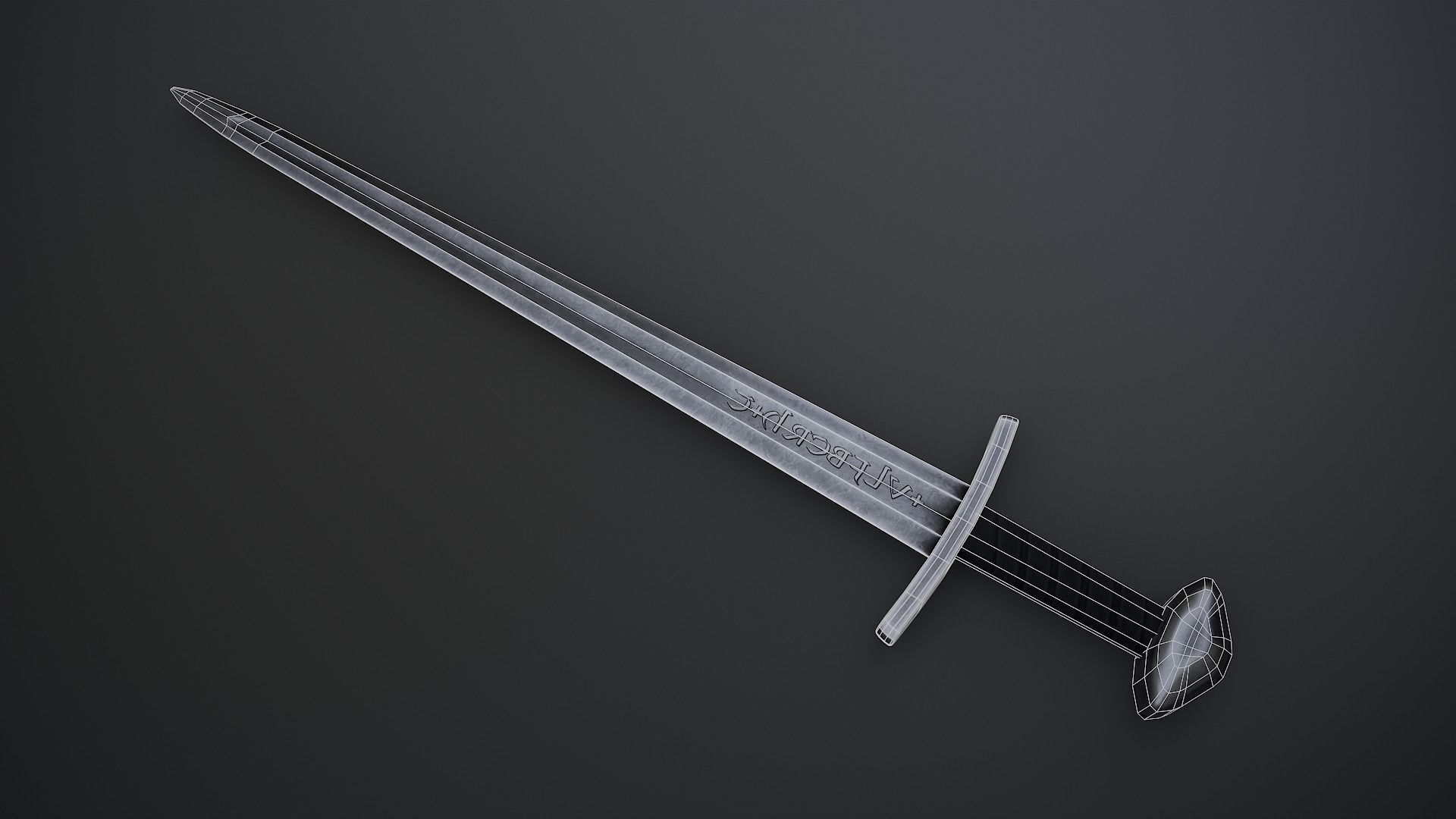 Ulfberht sword Low-poly 3D model_1