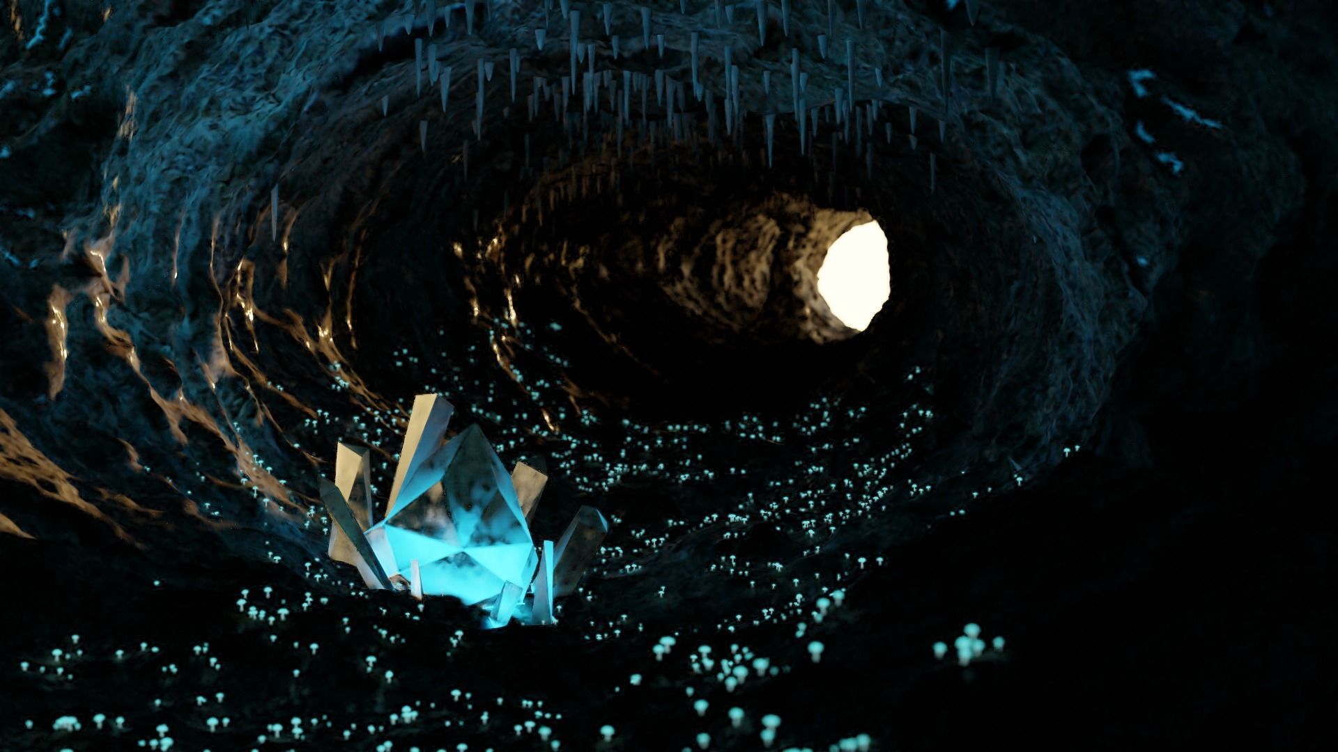 Sci-fi Cave Free 3D model_4