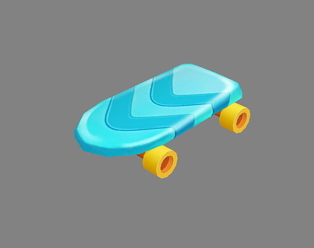 Cartoon toy four-wheeled scooter Low-poly 3D model