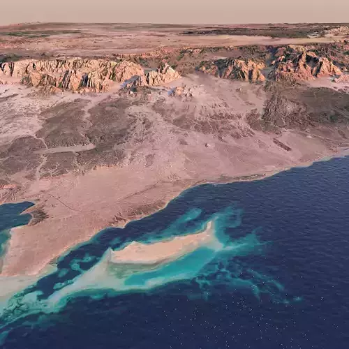 NEOM LINE city terrain model in Saudi Arabia desert 3D model