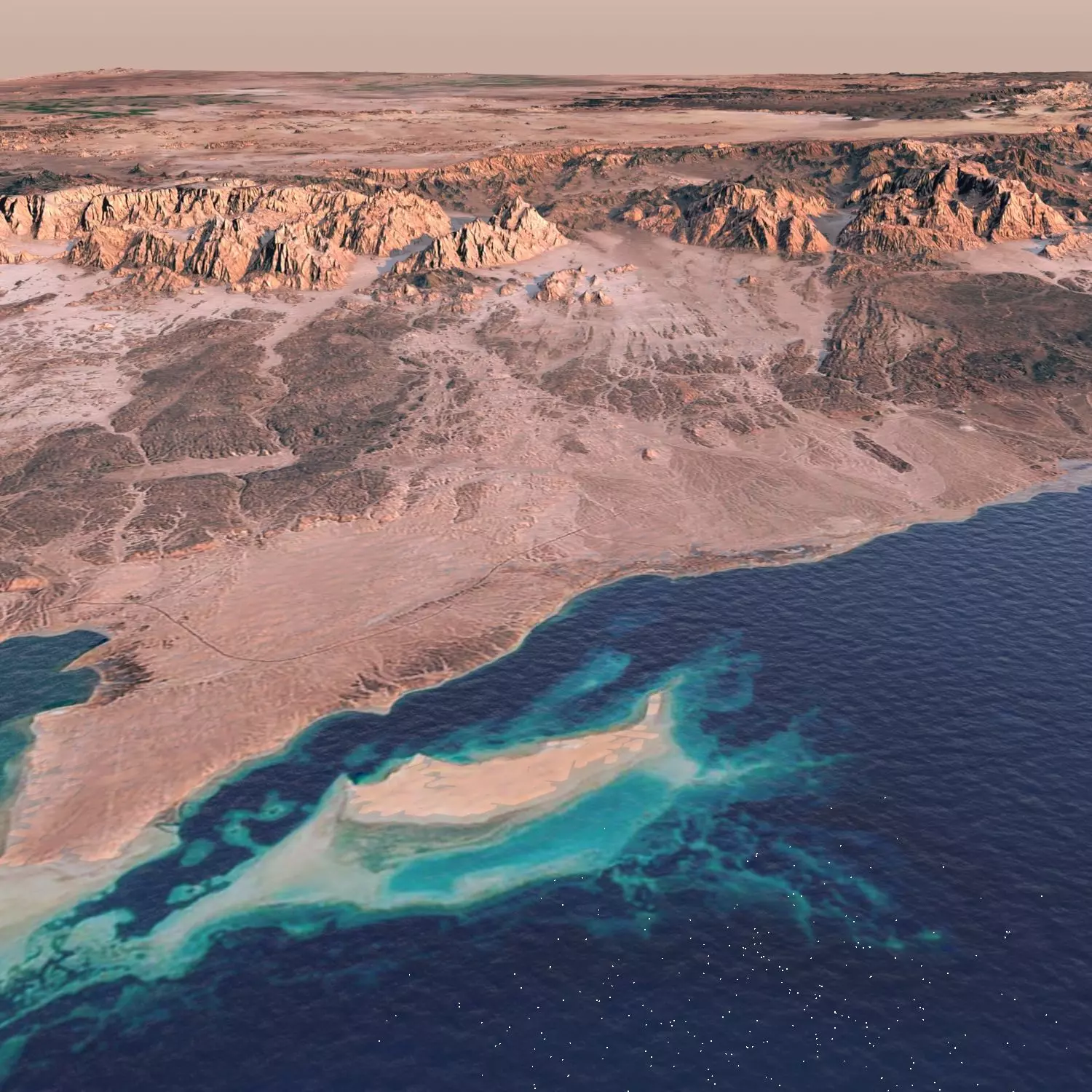 NEOM LINE city terrain model in Saudi Arabia desert 3D model_0