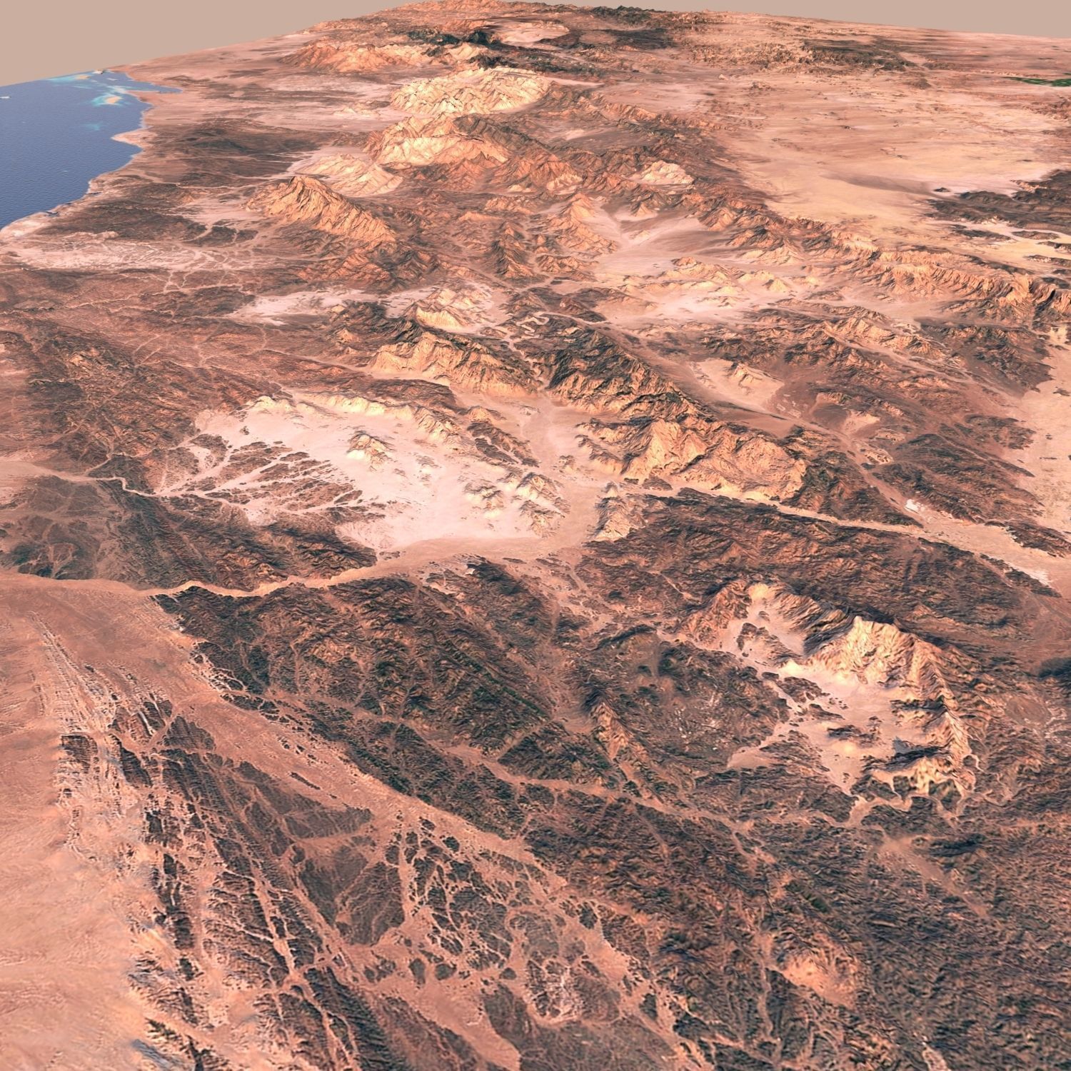NEOM LINE city terrain model in Saudi Arabia desert 3D model_8
