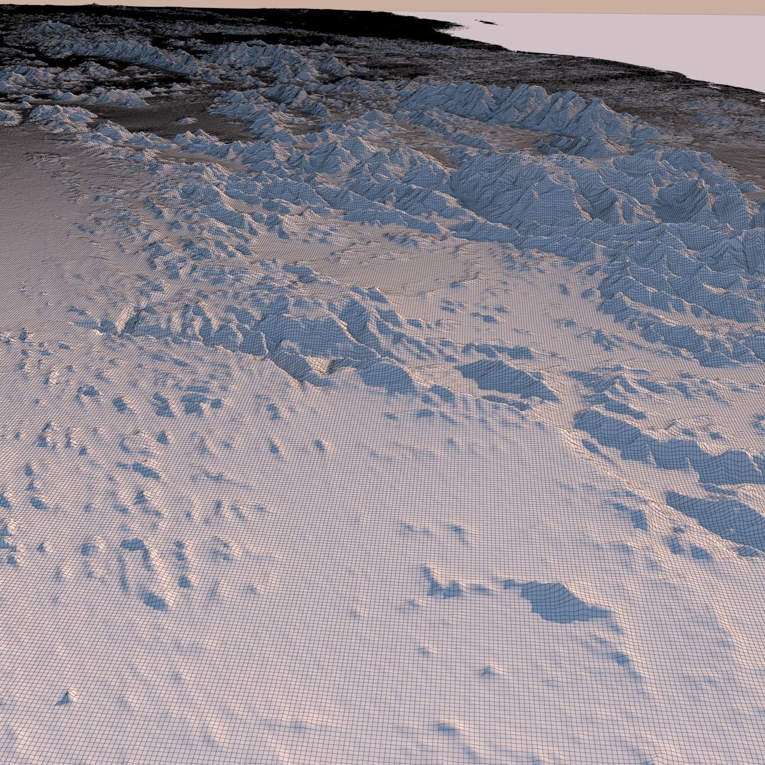 NEOM LINE city terrain model in Saudi Arabia desert 3D model_3