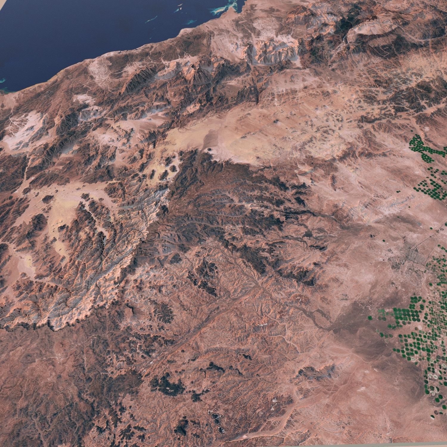 NEOM LINE city terrain model in Saudi Arabia desert 3D model_6