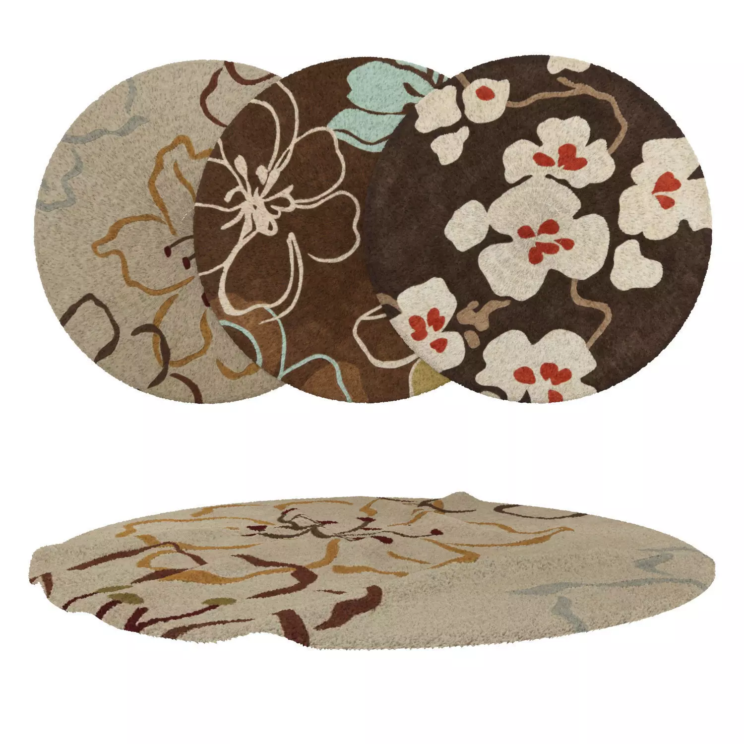 Round Rug Set 214 3D model_0