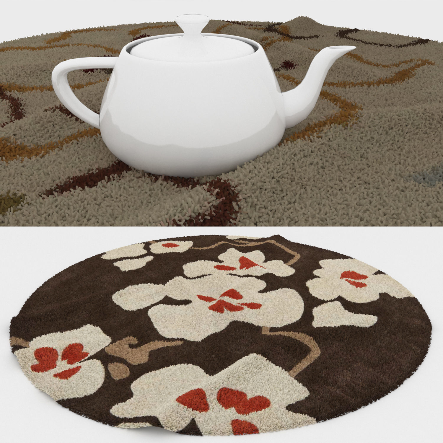 Round Rug Set 214 3D model_2