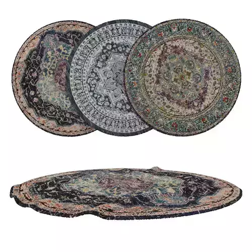 Round Rug Set 216