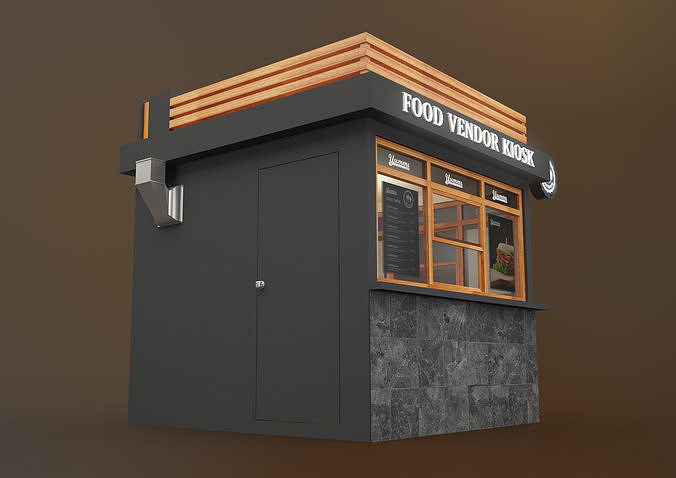 FOOD VENDOR KIOSK TD 3D model 3