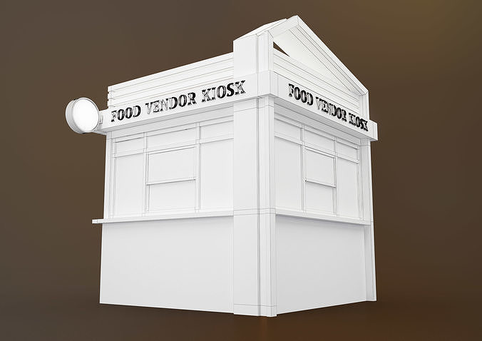 FOOD VENDOR KIOSK TD 3D model 4