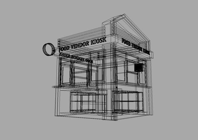 FOOD VENDOR KIOSK TD 3D model 7