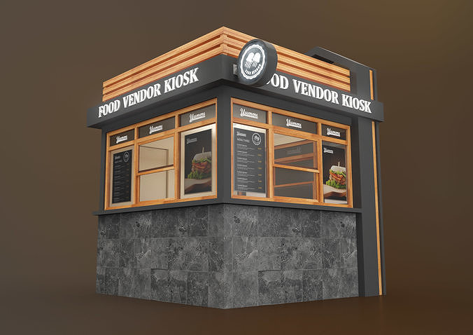 FOOD VENDOR KIOSK TD 3D model 2