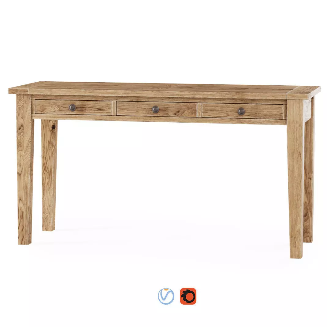 RH 1900S BOULANGERIE CONSOLE WITH STORAGE  3D model_0