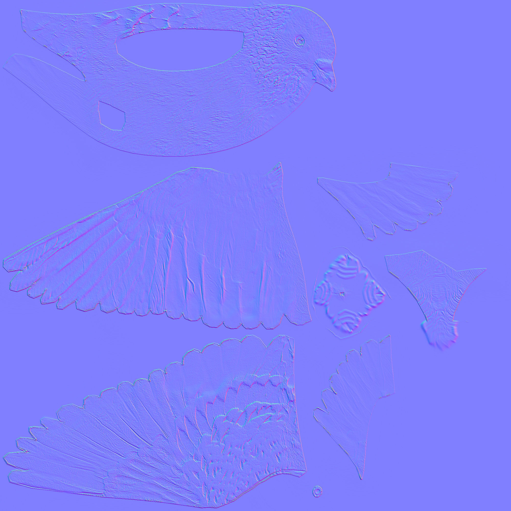 Dove 3d rigged model 3D model_4