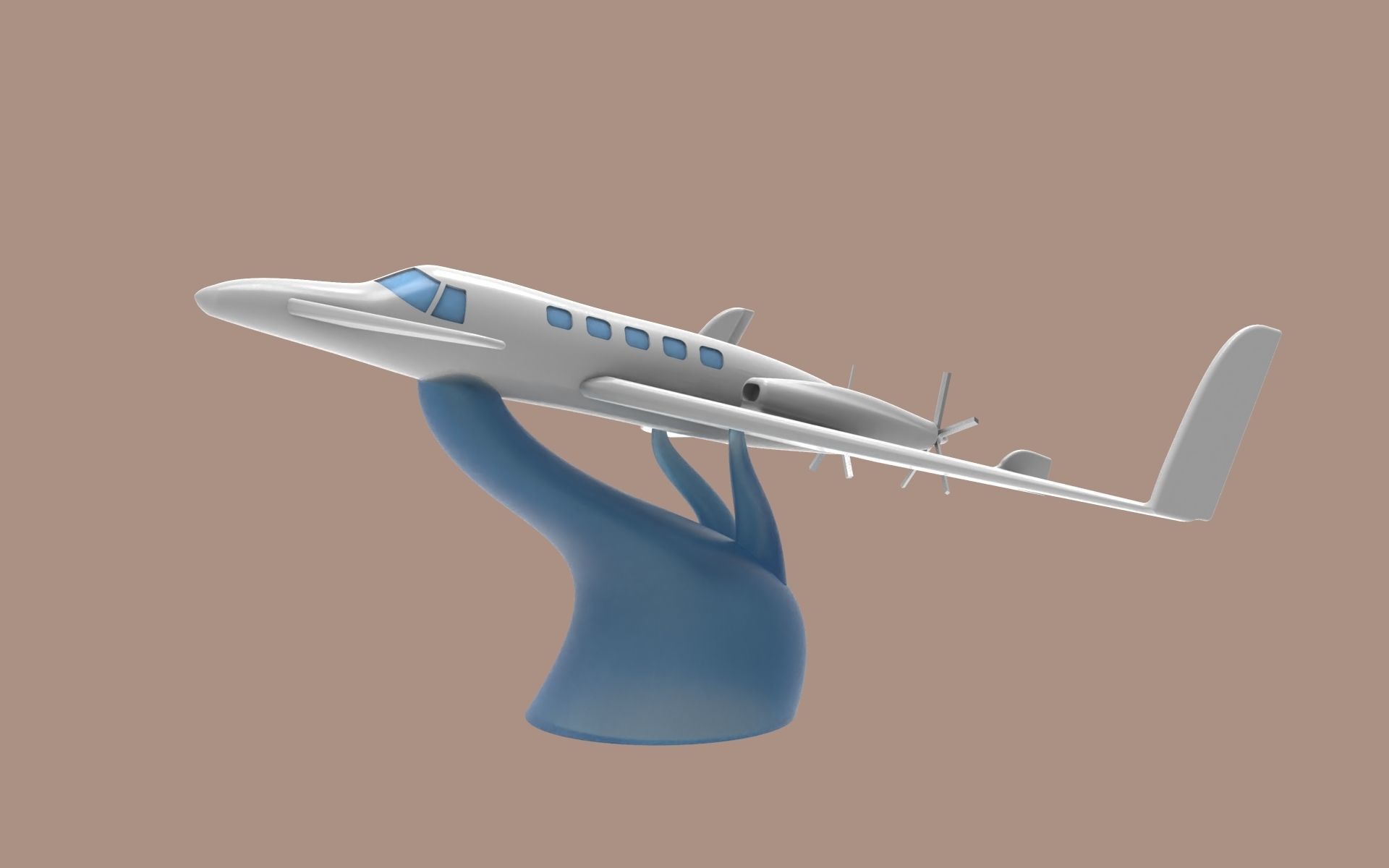 Beech Starship 3D print model_6