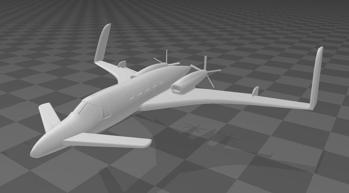 Beech Starship 3D print model_8