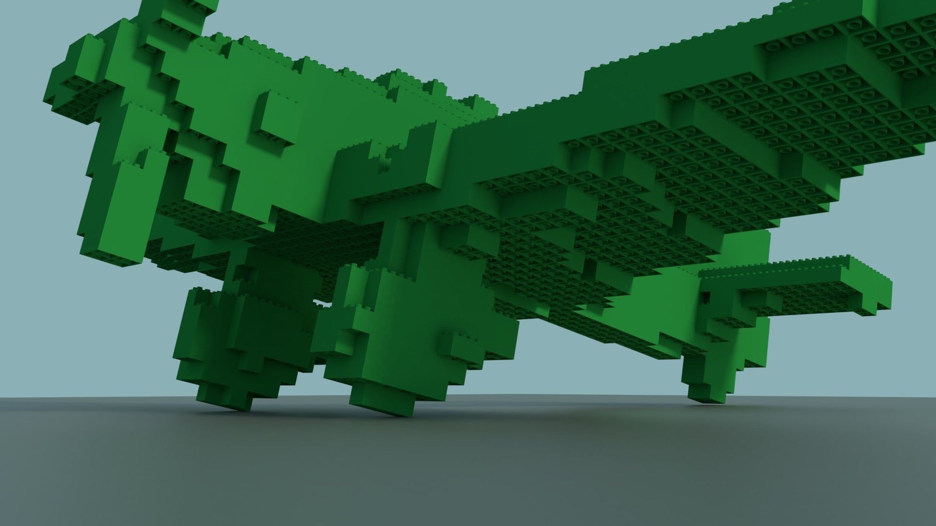 Lego Plane 3D model_4