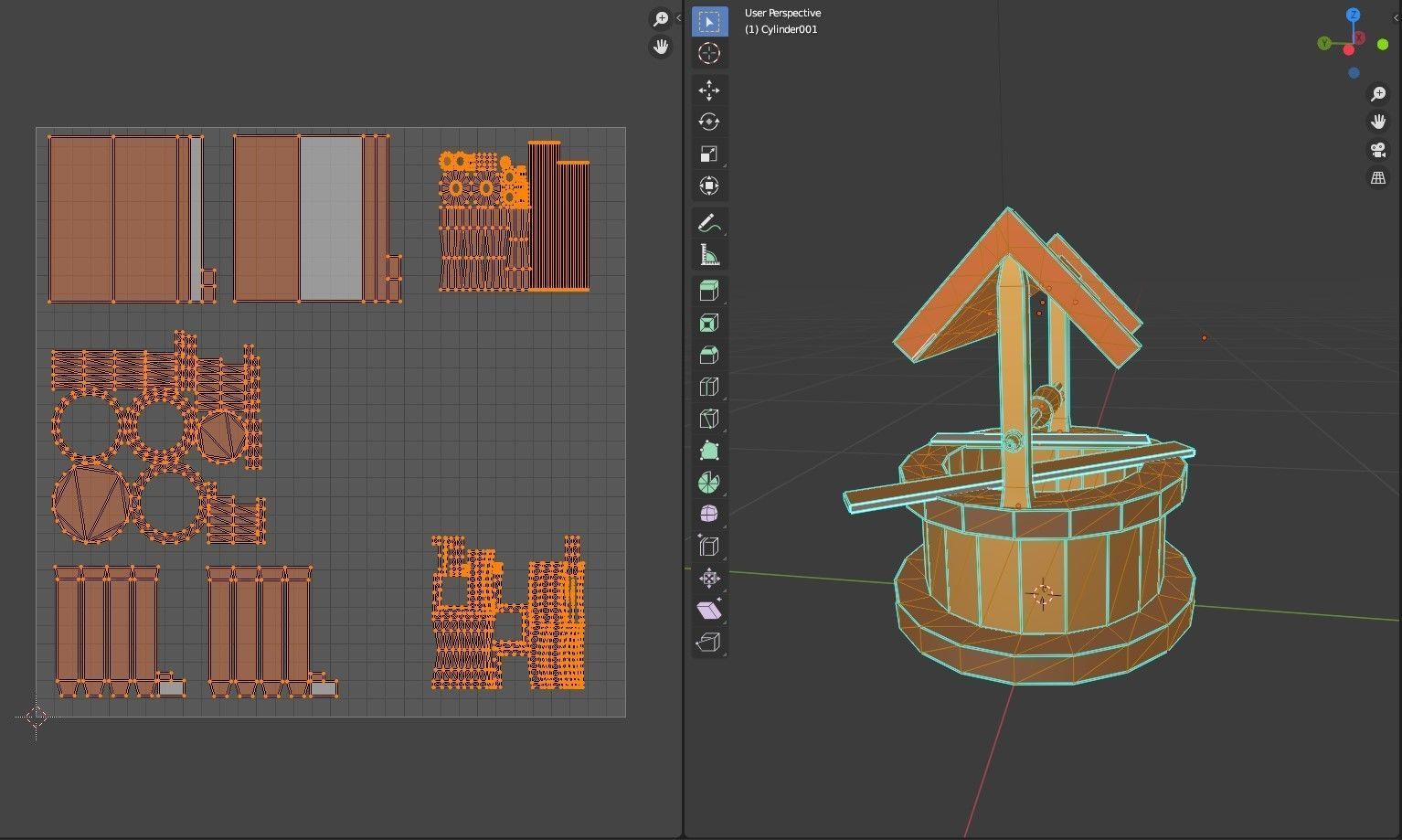 Well or Pit Low-poly 3D model_3