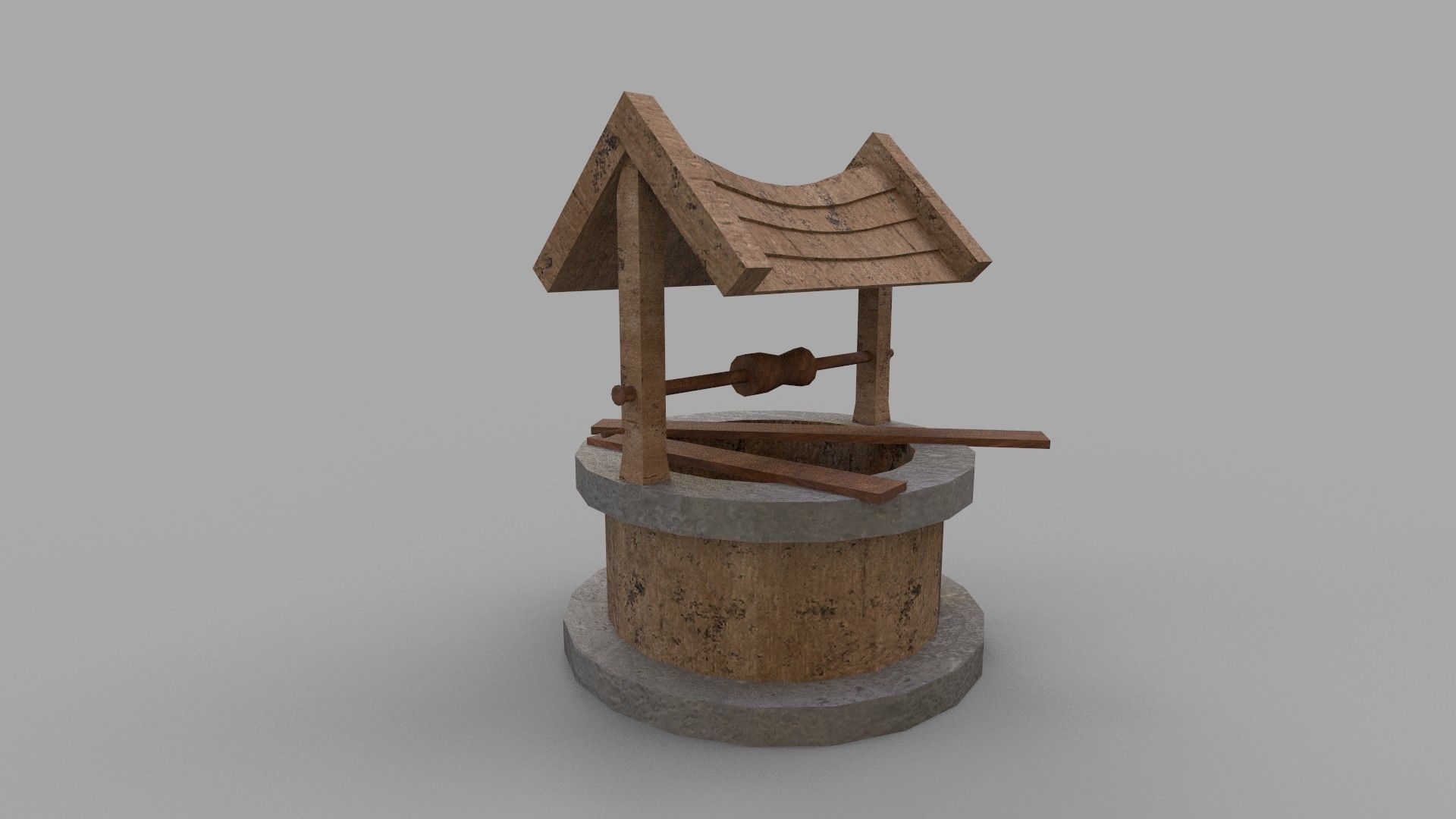 Well or Pit Low-poly 3D model_0