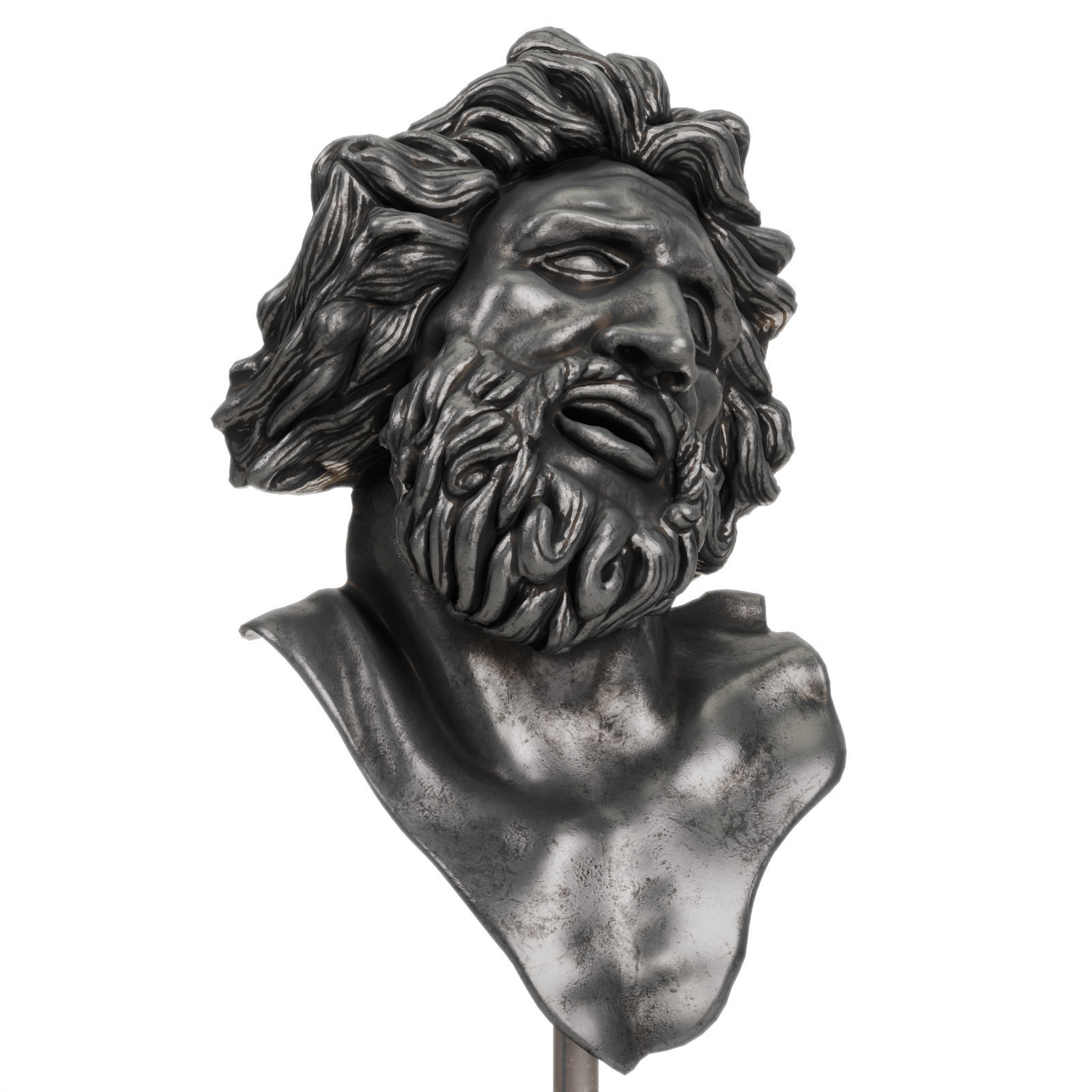 Laocoonte bronze mask 3D model_2