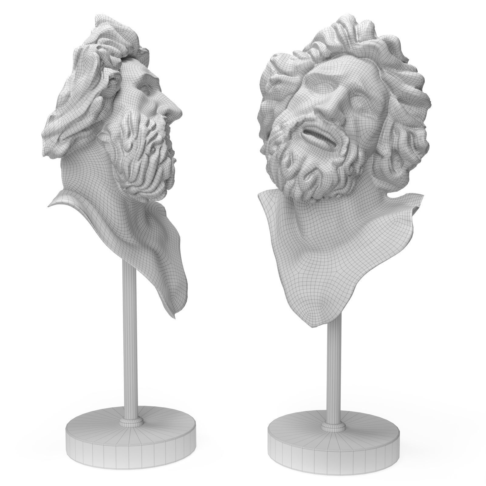 Laocoonte bronze mask 3D model_4