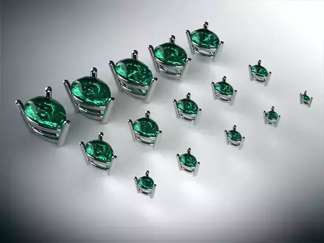 Head - bezel Pear 3  stone 15 part S00006 3D print model