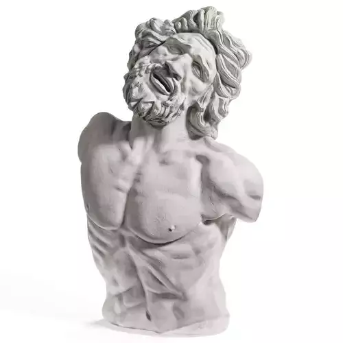 Laocoon bust sculpture Low-poly 3D model