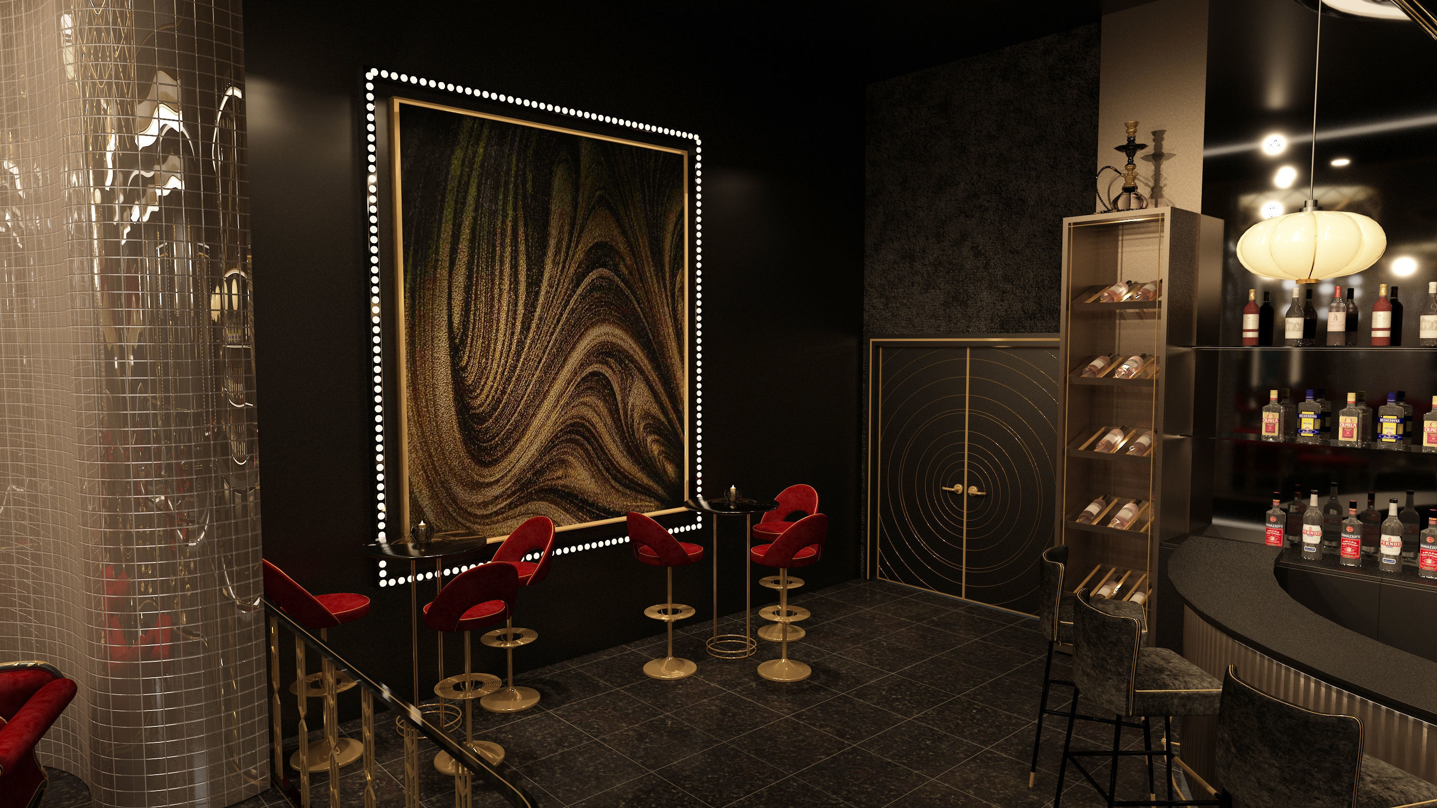 Luxury nightclub bar interior design 3D model | CGTrader