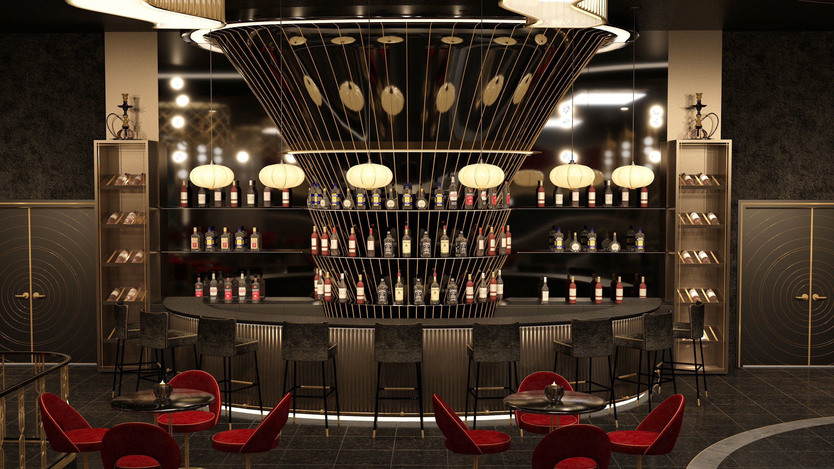 Luxury nightclub bar interior design 3D model | CGTrader