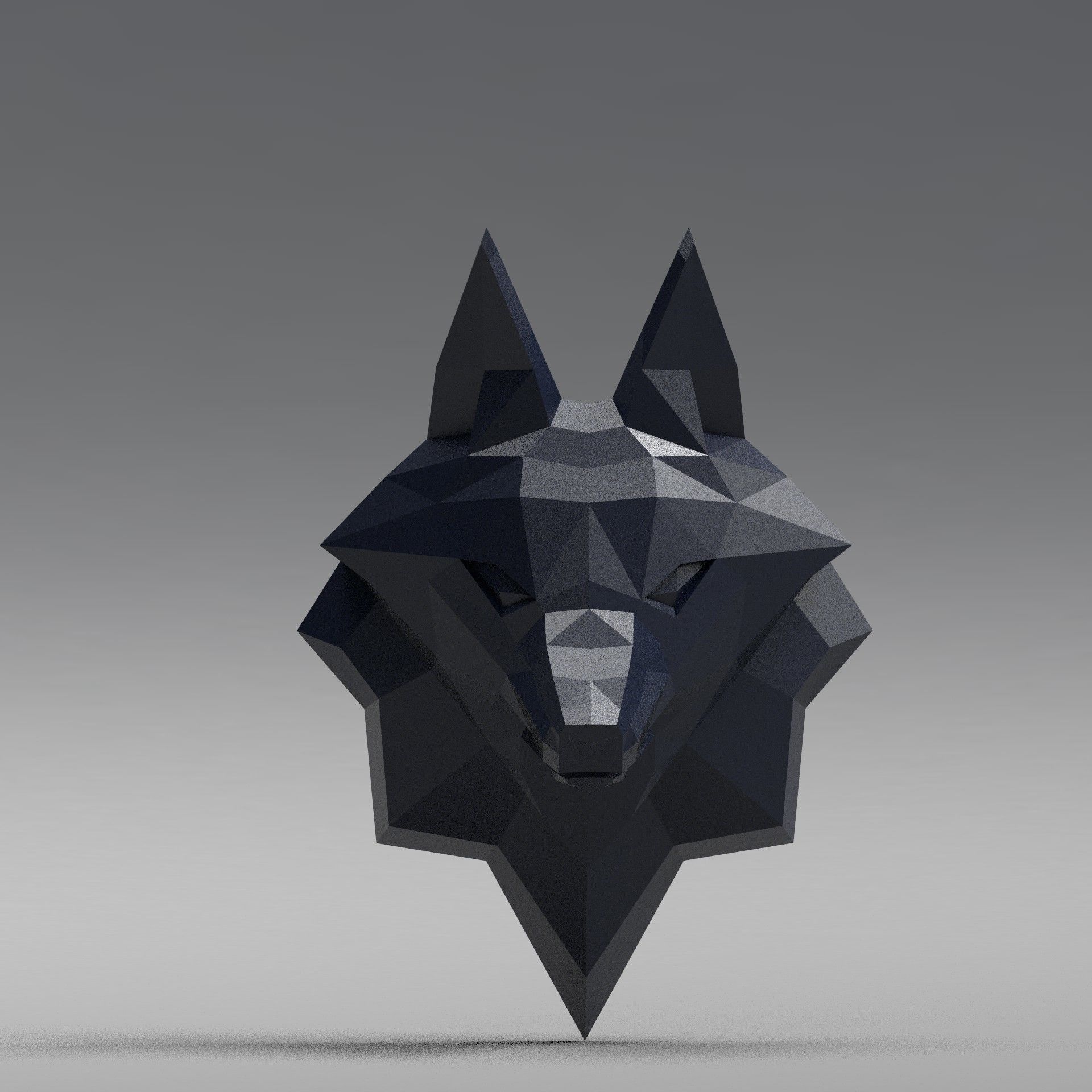 3D Printable polygonal fox head model 3D print model_9