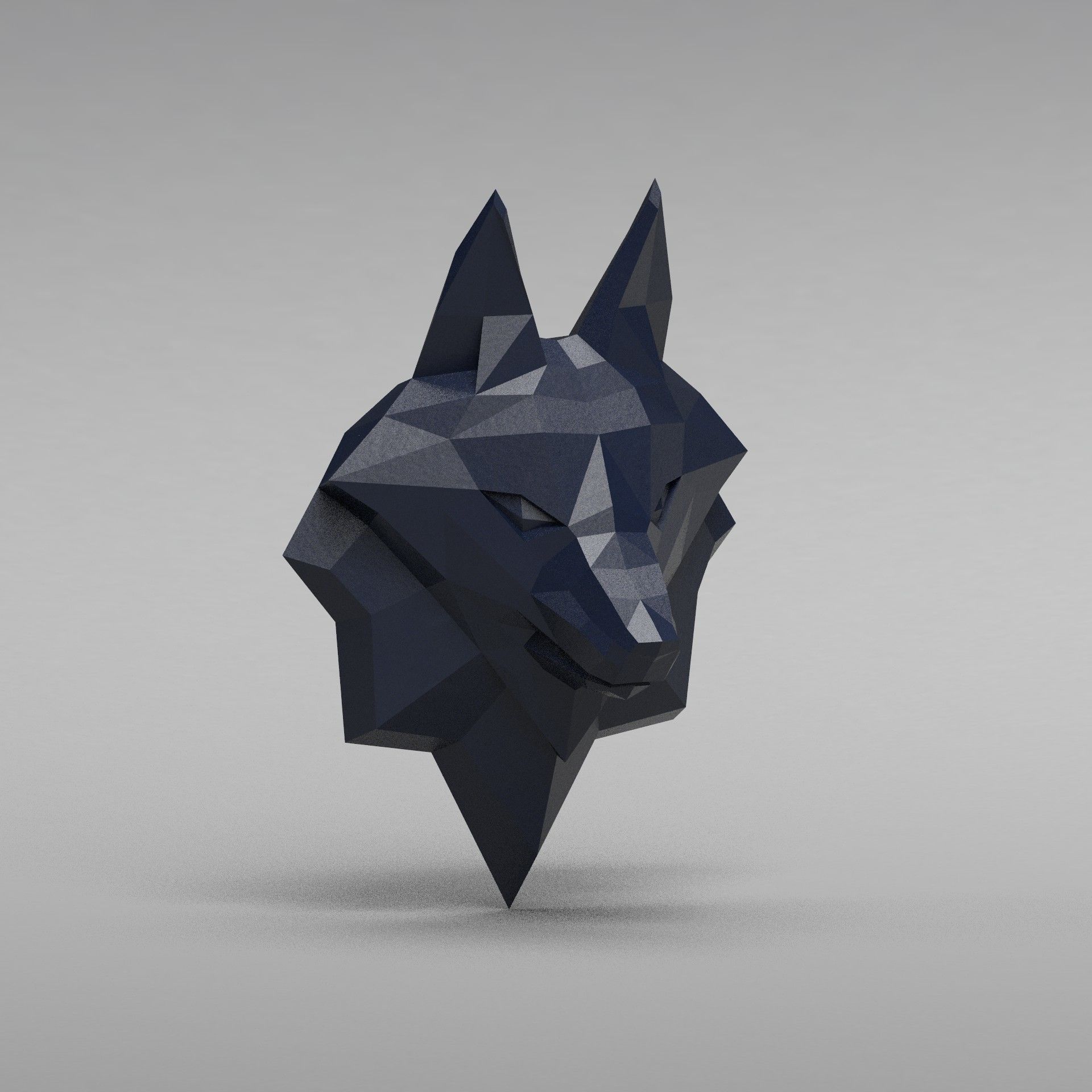 3D Printable polygonal fox head model 3D print model_22