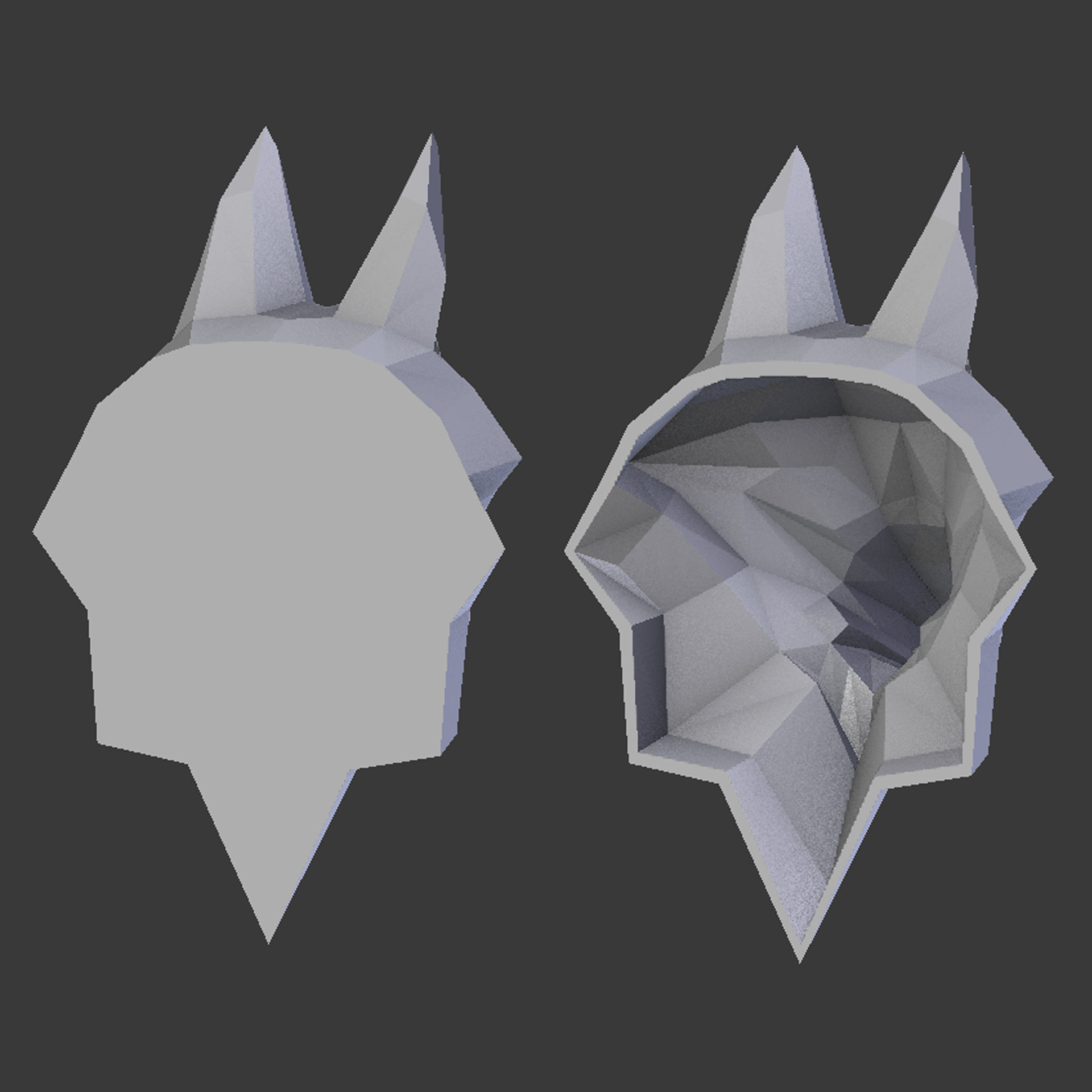 3D Printable polygonal fox head model 3D print model_16