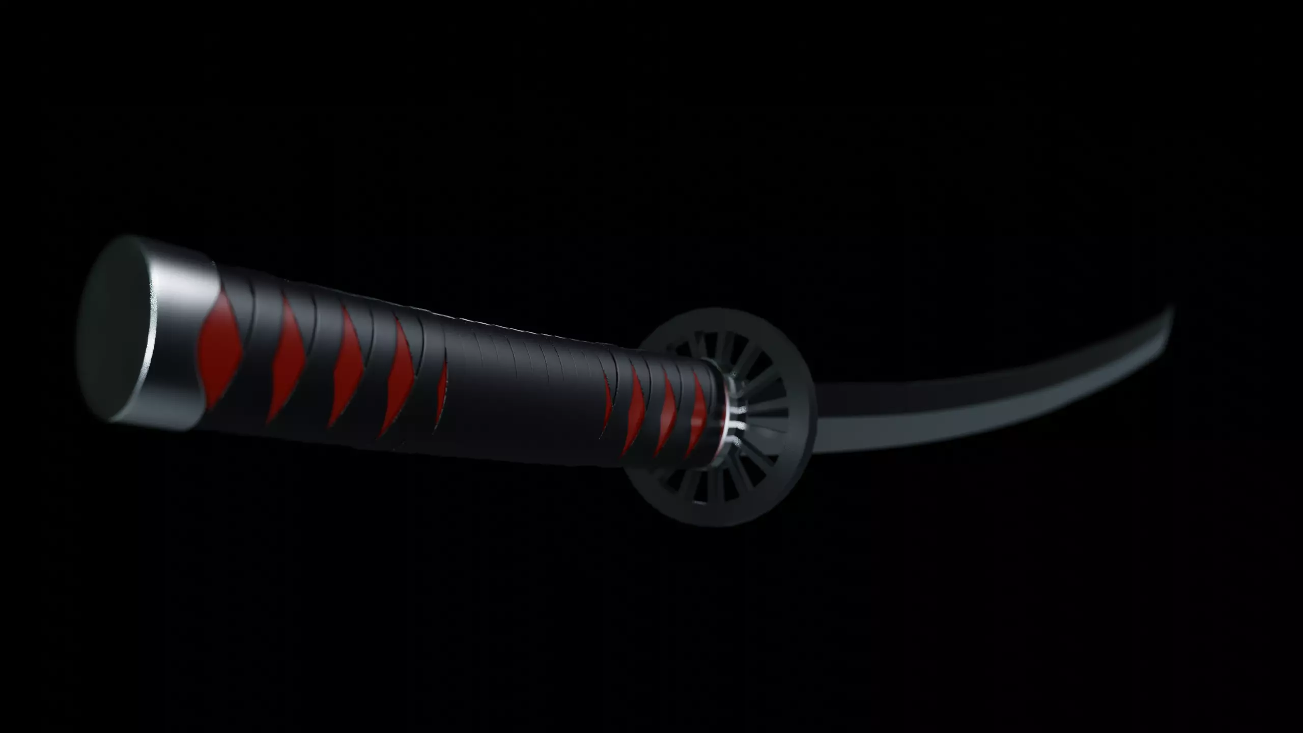 Tanjiro Kamado Katana Low-poly 3D model_0