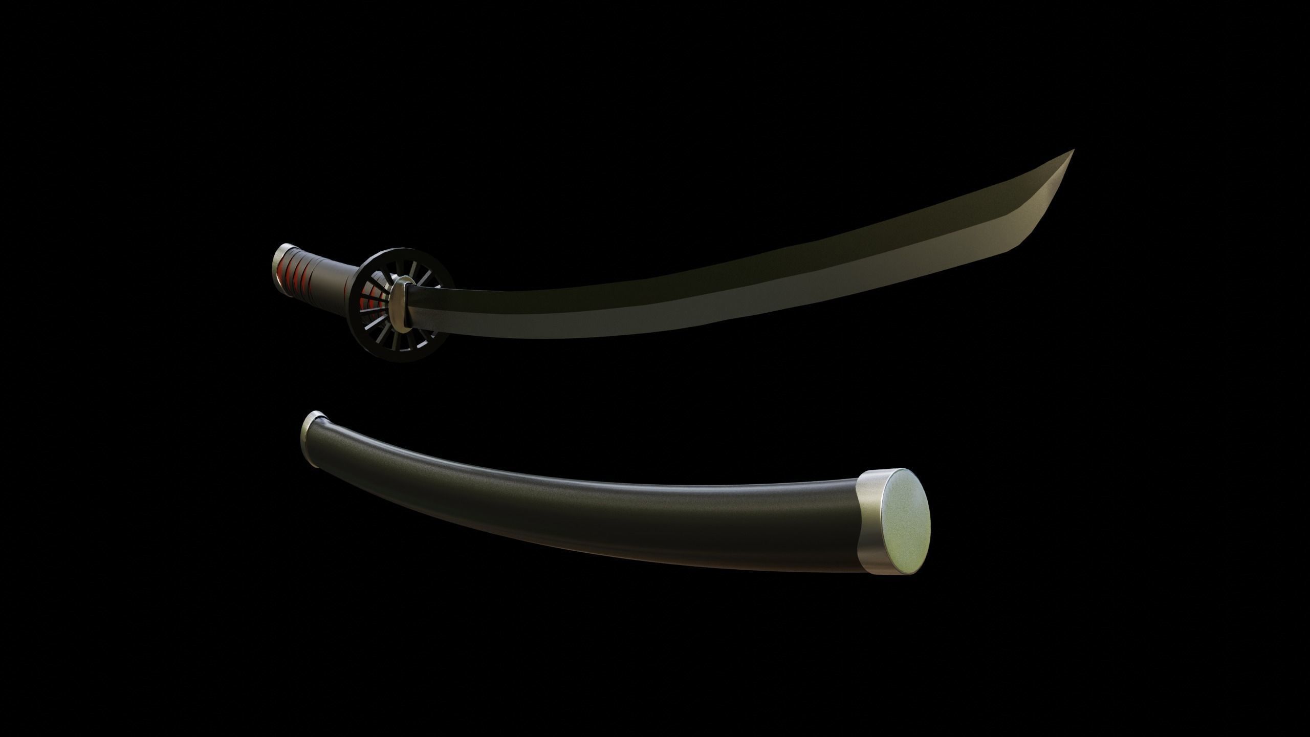 Tanjiro Kamado Katana Low-poly 3D model_3