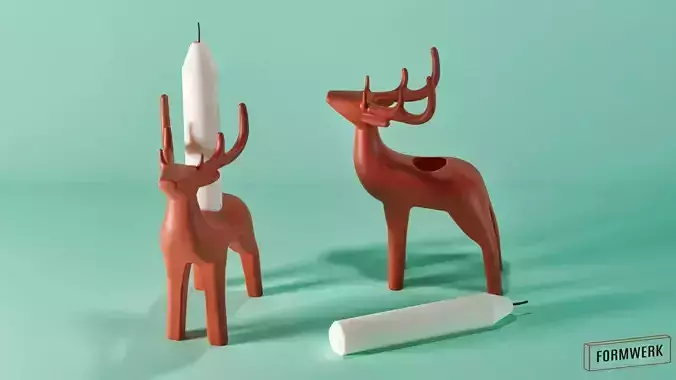 Candleholder Stag 3D printable