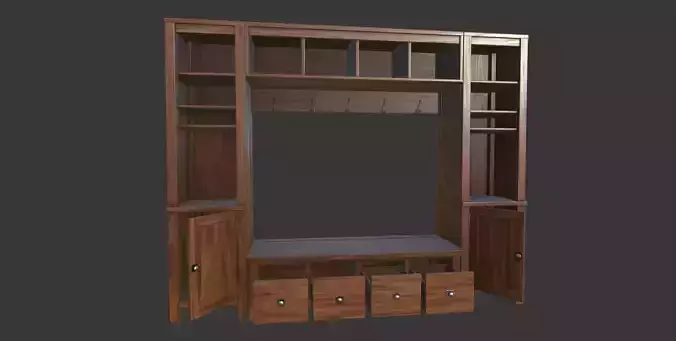 cabinet wooden with drawers and shelves