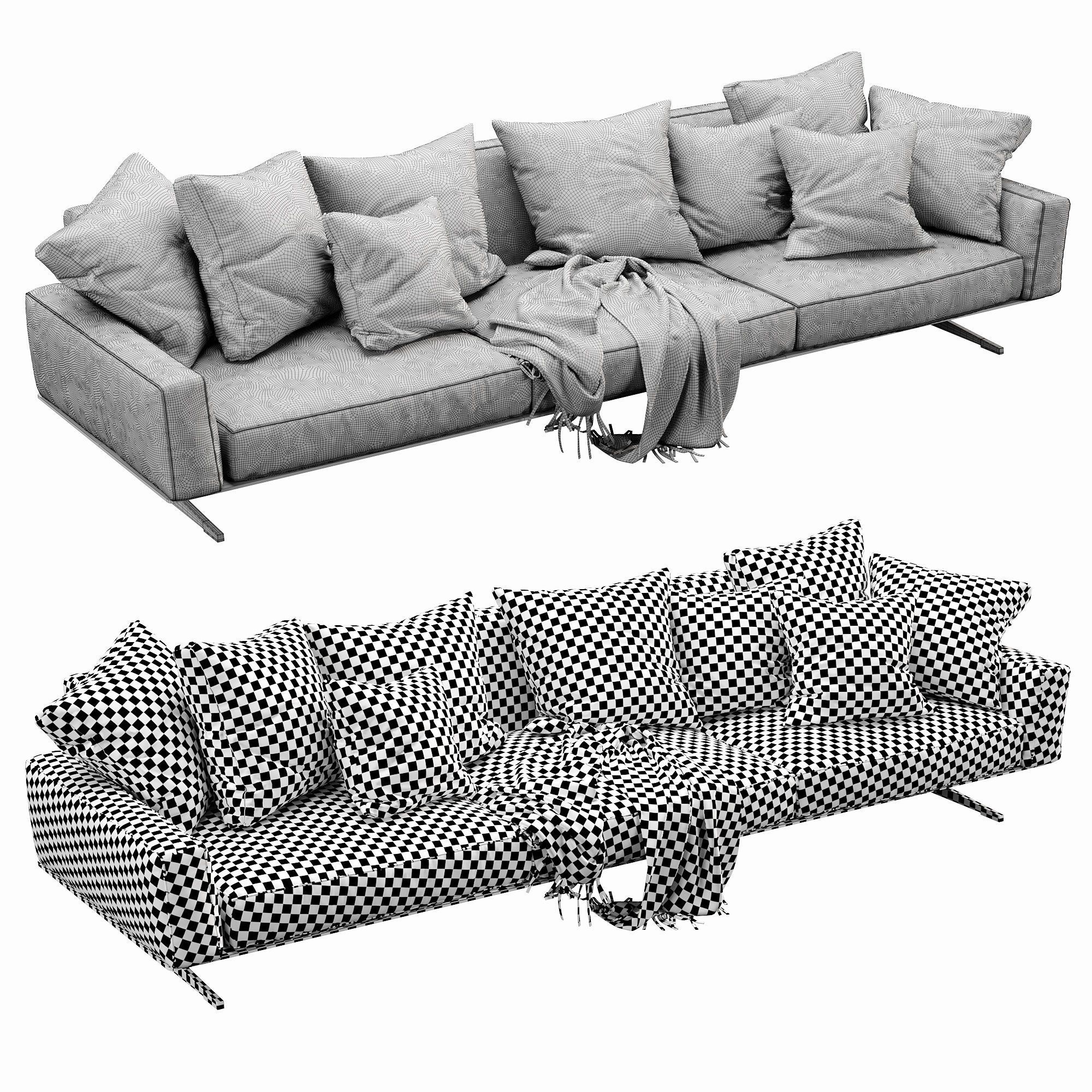 Flexform Soft Dream 3 seater 3D model_7
