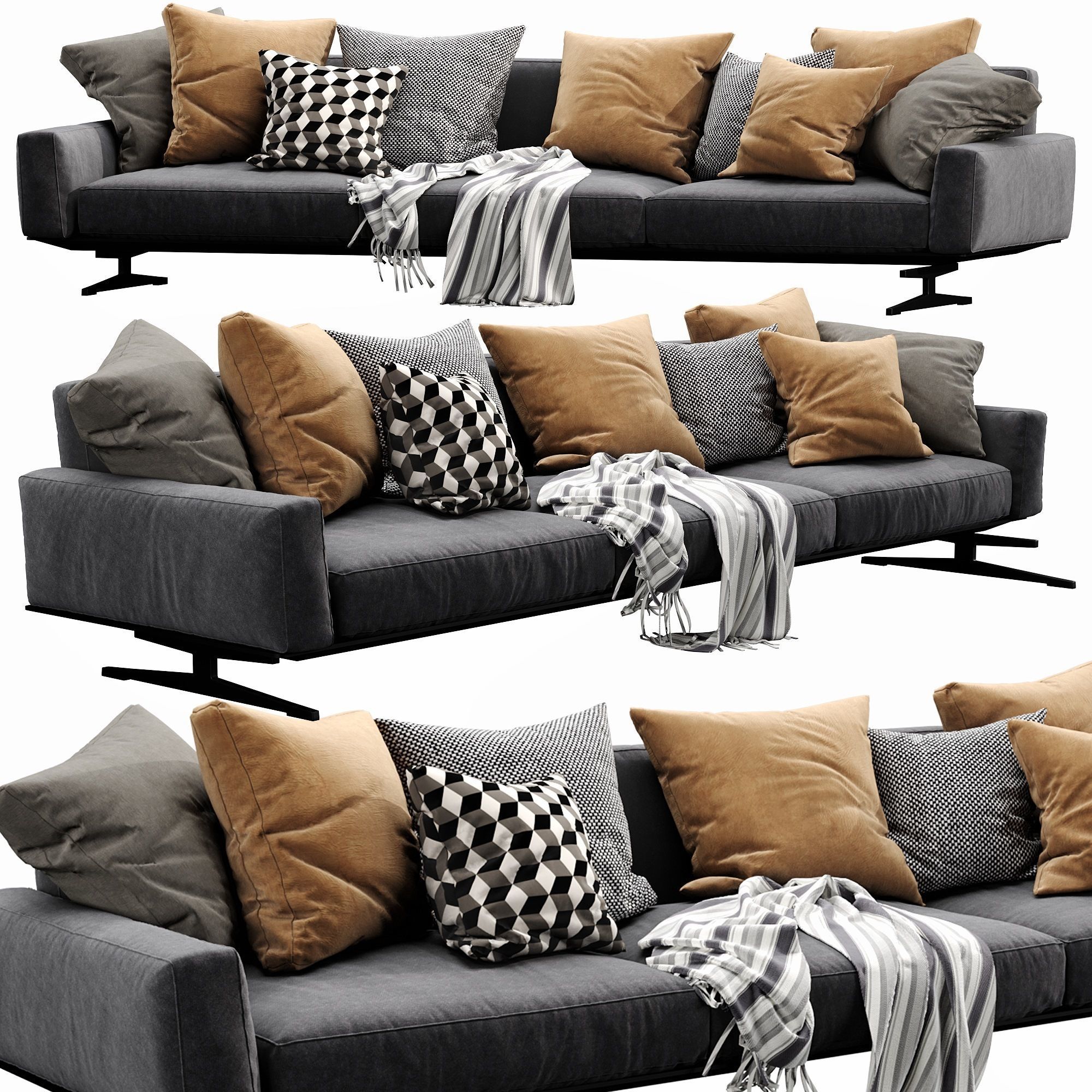 Flexform Soft Dream 3 seater 3D model_3