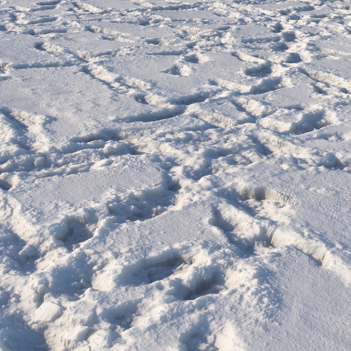 Snow material with footprints 8k seamless 3D model_2