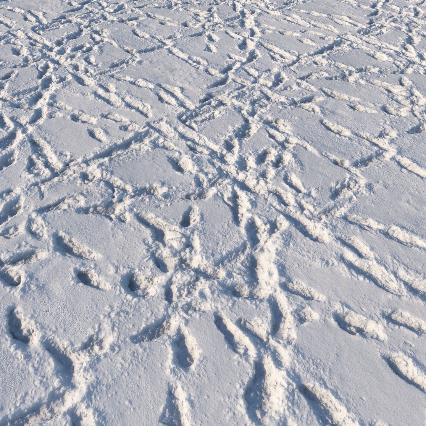 Snow material with footprints 8k seamless 3D model_1