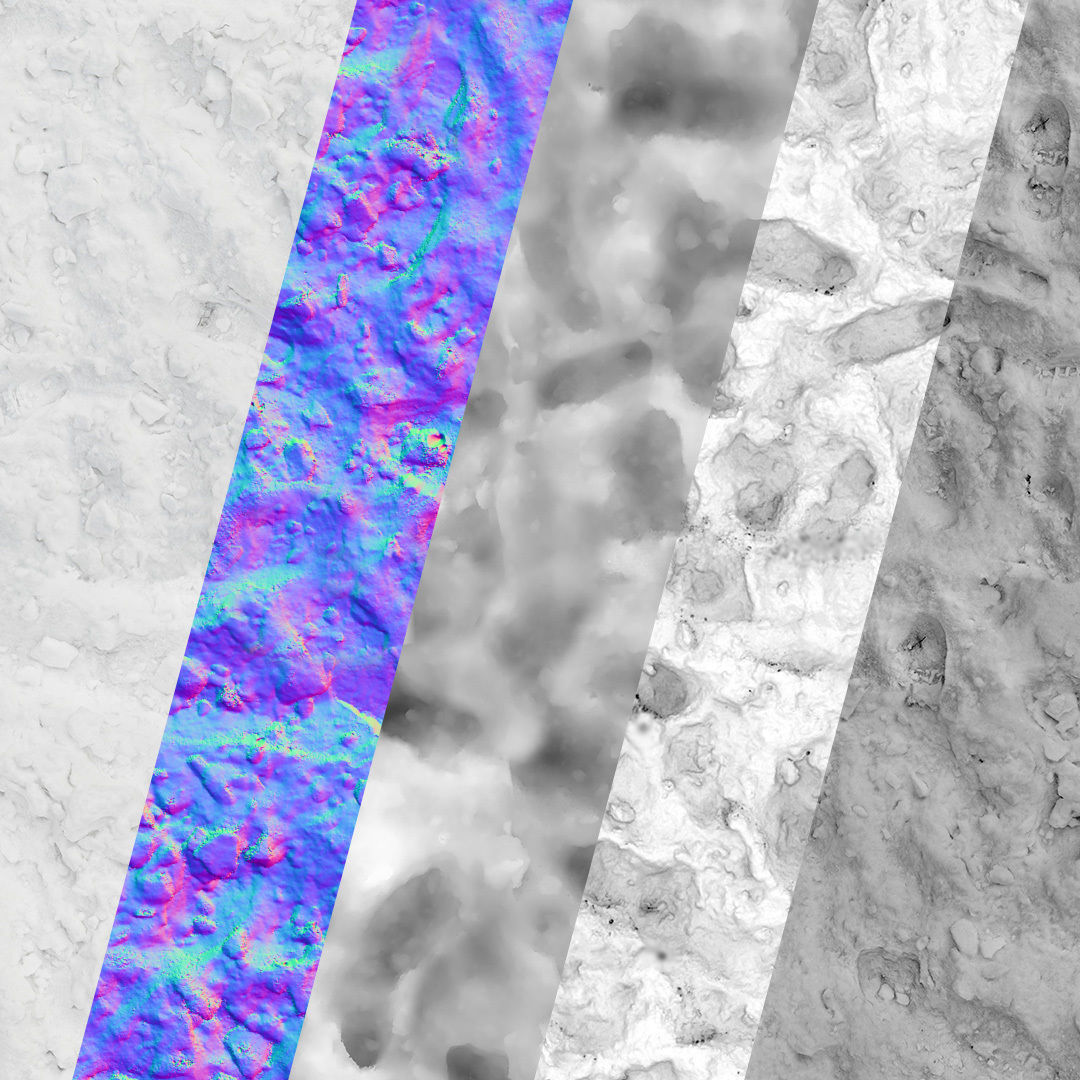 Loose snow material 8k seamless 3D model_7