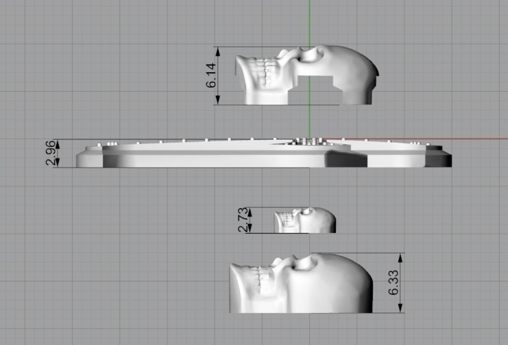 Skull cross chain links 3D print model_7