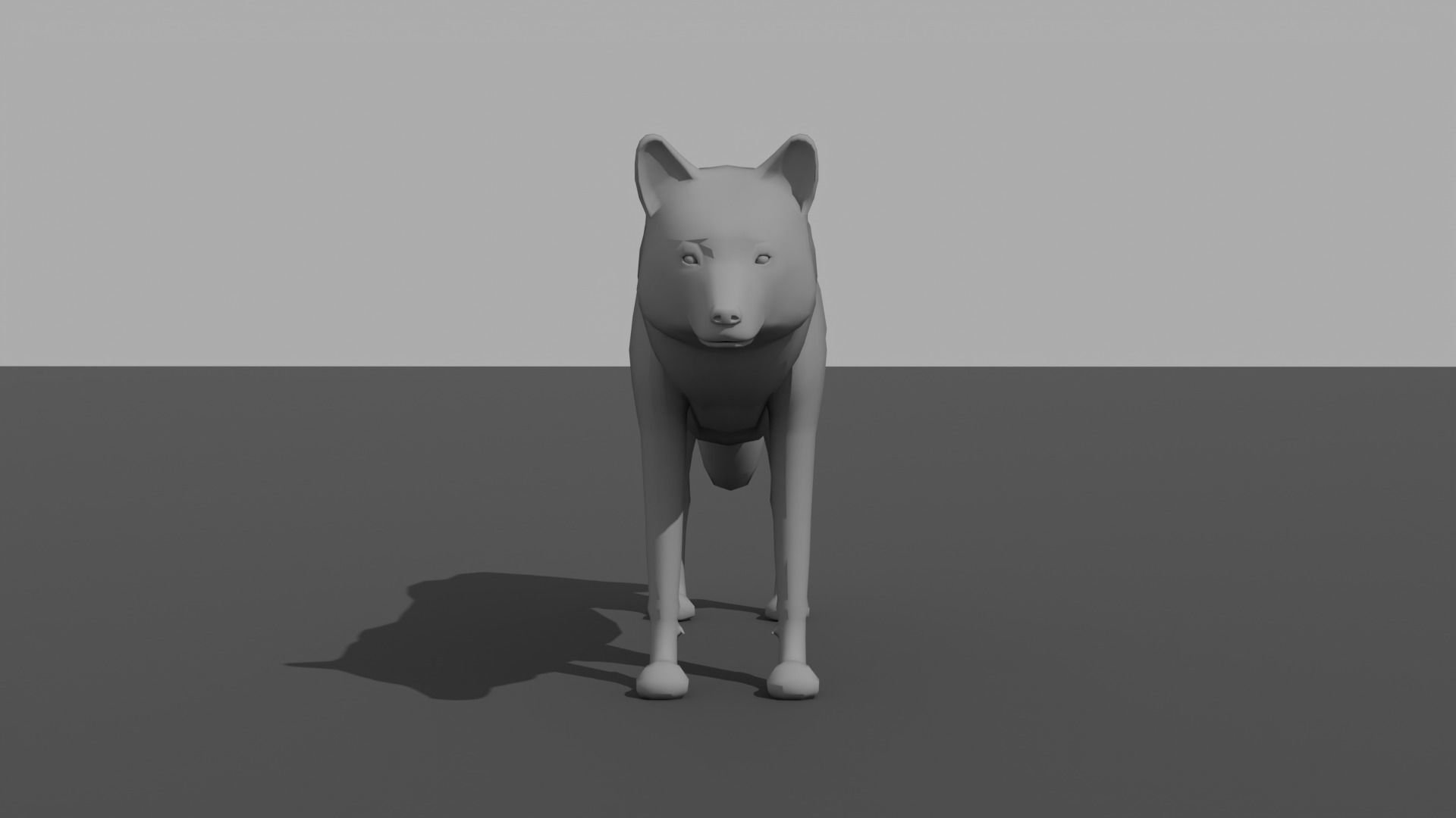 Wolf LowPoly Low-poly 3D model_7